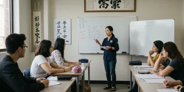 Students engaged in a 2026 US Japanese language immersion program class.