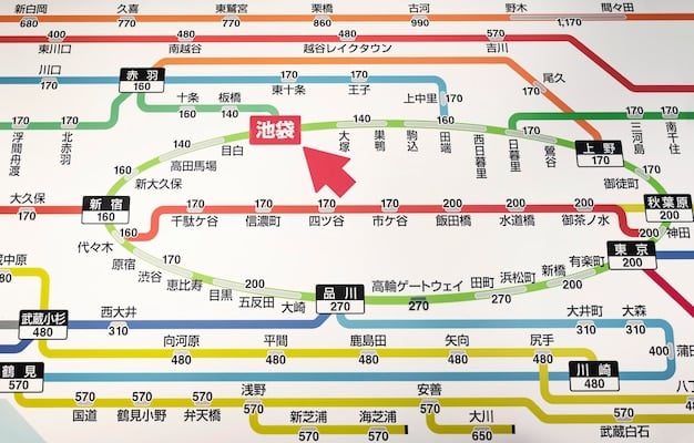 A map of Japan highlighting the major cities and JR (Japan Railways) lines, including the Shinkansen (bullet train) routes. The map visually represents the extensive coverage of the JR network, helping viewers understand the potential benefits of the Japan Rail Pass.