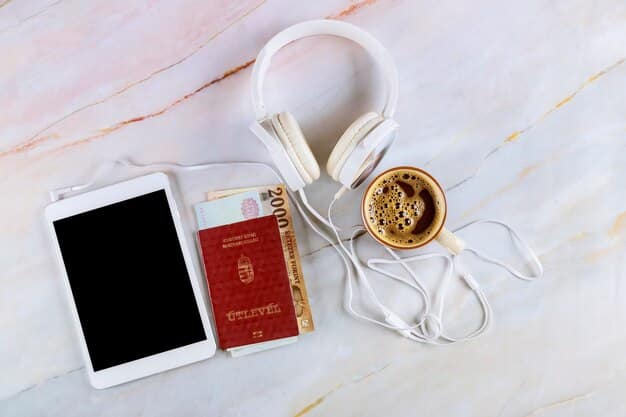 Close-up of a US passport next to a Japanese Yen currency, travel adapters, and a smartphone displaying a translation app, all arranged on a traditional tatami mat.