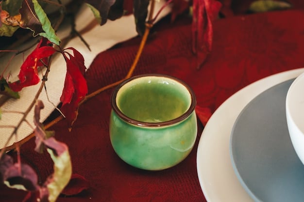 A close-up view of a meticulously arranged tea ceremony setting. Focus on the details: the smooth tatami mats, the delicate ceramic tea bowl (chawan), the whisk (chasen), and the tea caddy (natsume). A single stem of a seasonal flower is displayed in a simple vase. Soft, natural light filters through a shoji screen, creating a serene atmosphere.