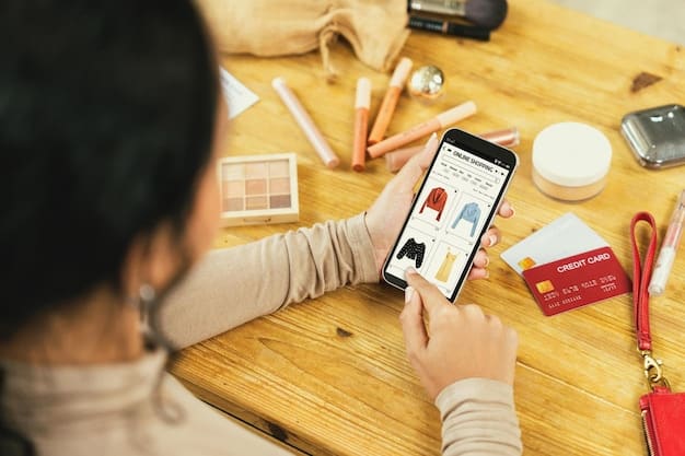 A person using a smartphone to navigate a Japanese e-commerce website, with various Japanese products and pricing details visible on the screen.