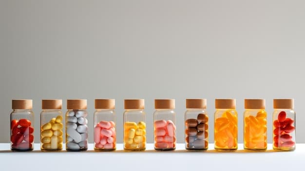 An organized display of various Japanese health supplements and vitamins in clear containers, showcasing their wellness focus.