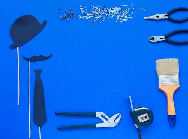 A close-up shot of various kirigami tools laid out neatly on a table, including small, sharp scissors, a craft knife, a self-healing cutting mat, a metal ruler, and an assortment of colorful origami papers and cardstock.