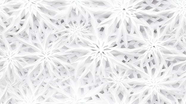 A beautifully detailed Kirigami snowflake pattern, cut from white paper, lying flat against a dark textured background, highlighting its delicate and symmetrical design.