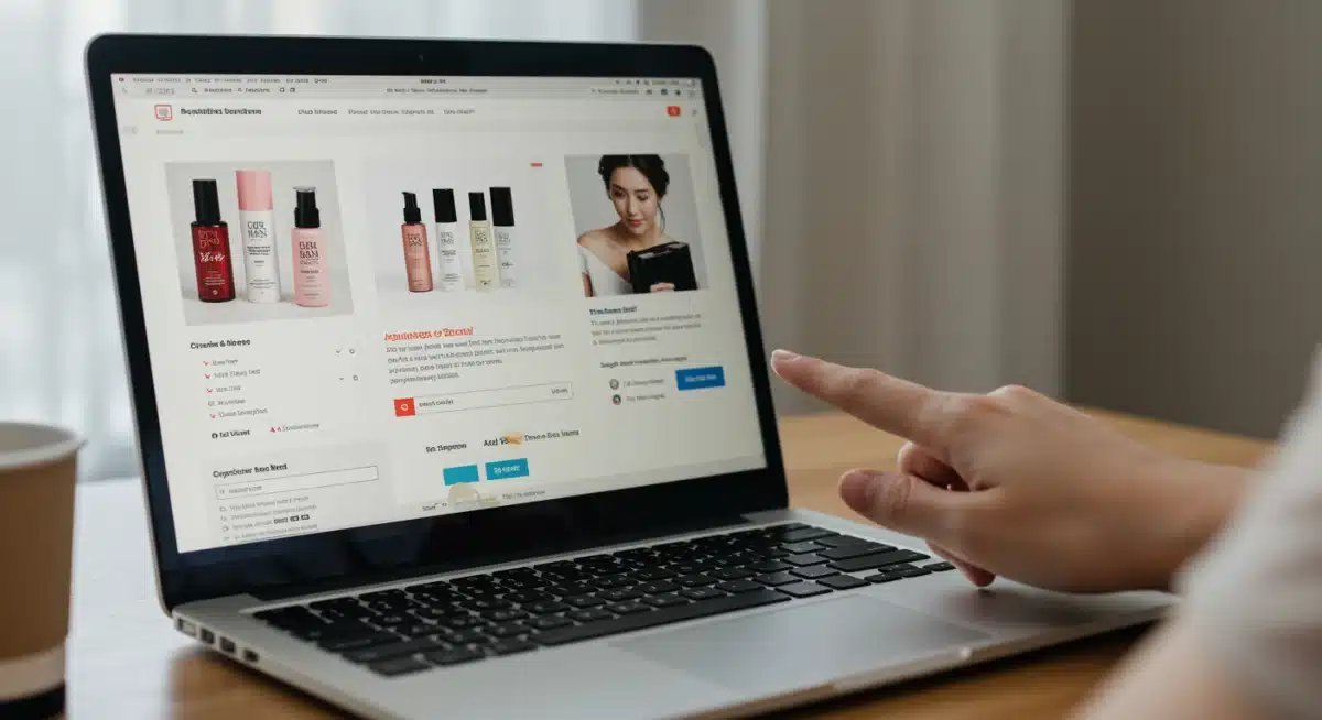 Online store interface showing authentic Japanese beauty products for sale in the US.