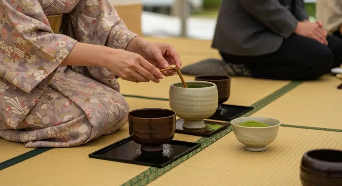 Traditional Japanese tea ceremony at cultural festival