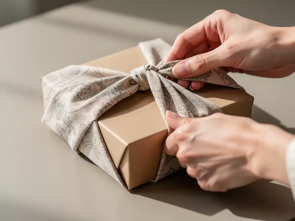 Hands demonstrating Furoshiki basic carry technique
