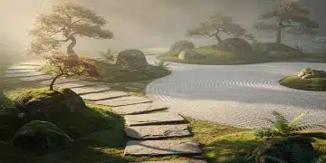 Minimalist Japanese garden reflecting Wabi-Sabi principles