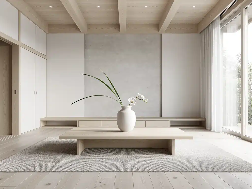 Modern American interior design with Japanese minimalist influences